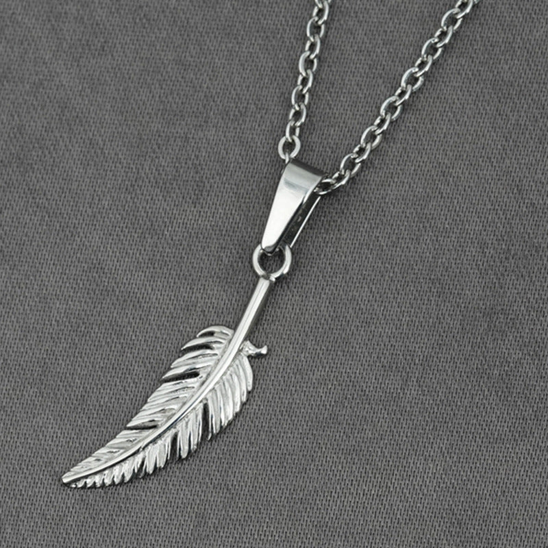 Feather Pendant Sweater Chain