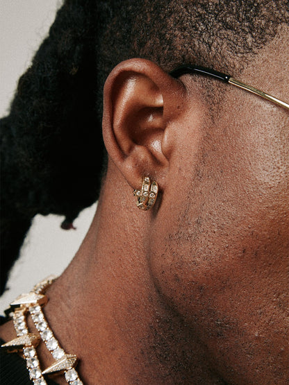 Hip-Hop Diamond Stud Earrings