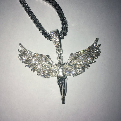 Silver Angel Pendant Necklace