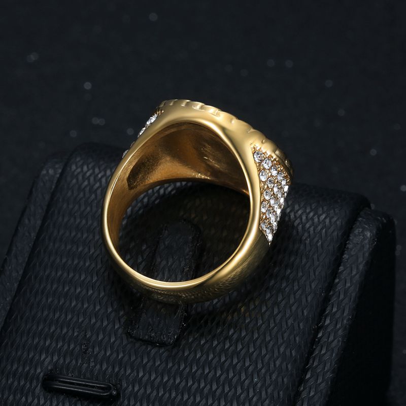 Gold-Plated Rhinestone Fortune Diamond Designed Ring