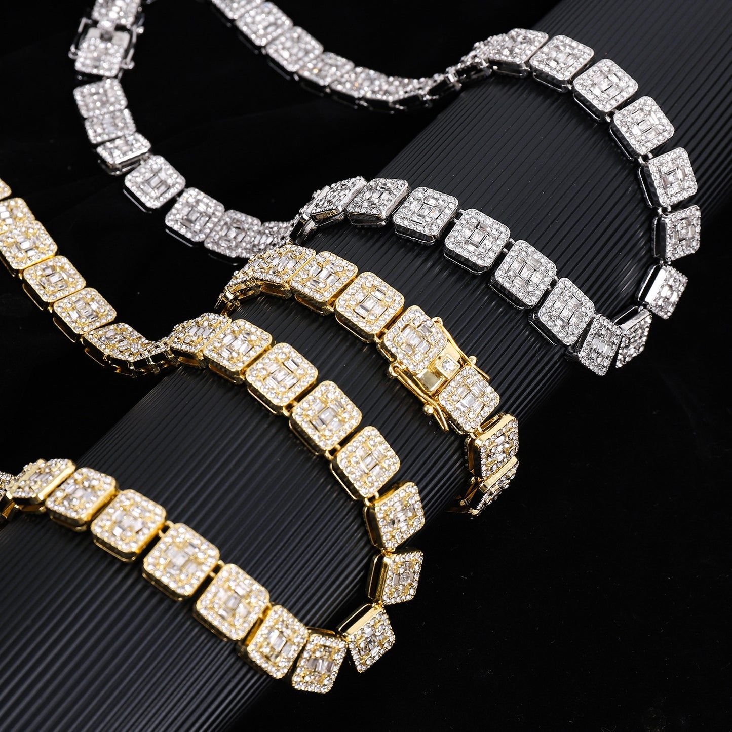 Silver Square Sugar Diamond Chain