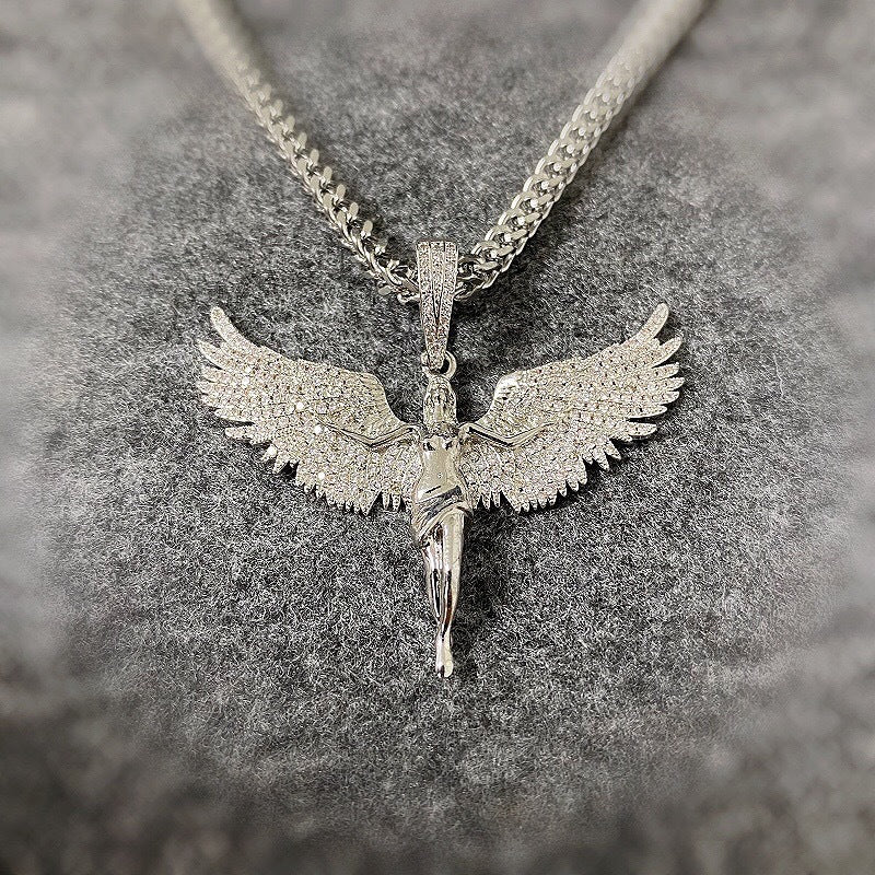 Silver Angel Pendant Necklace