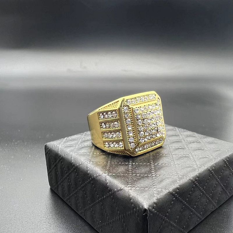 Diamond Iced Out Squre Ring