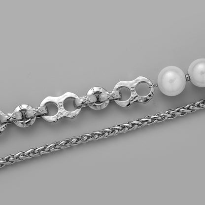 Dual-layer Titanium Steel Stitching Pearl Chain