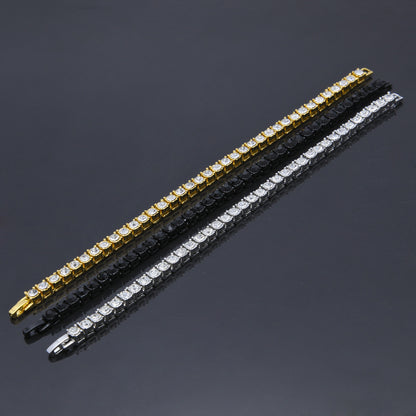 Golden Jewelry 3mm 8in One Row of Tennis Bracelet