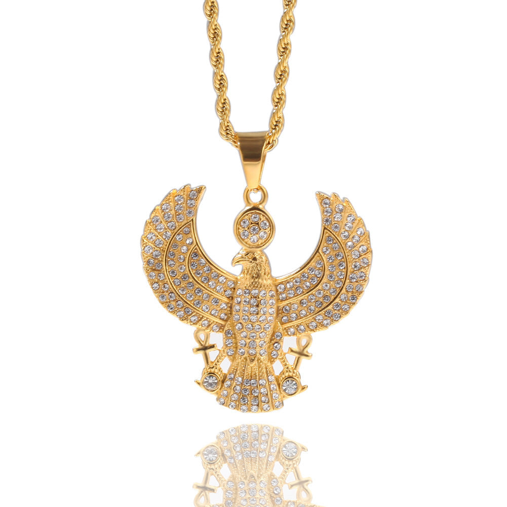 Guardian Eagle Diamond Animal Pendant Necklace