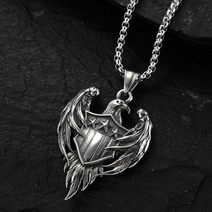 Eagle Shield Animal Pendant Necklace