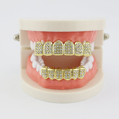 18K Gold Teeth- Plated Color Diamond Braces