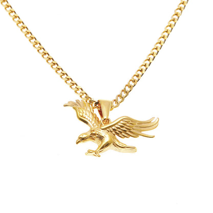 Gold-Plating Winged Eagle Animal Pendant Necklace