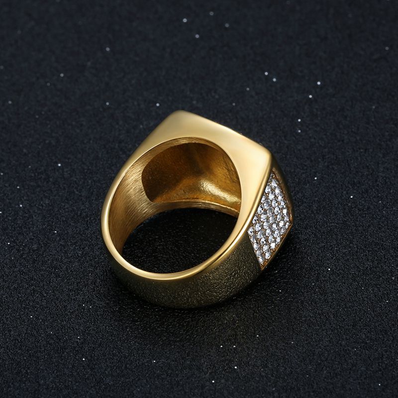 Gold -plated Rhinestone King Diamond Ring