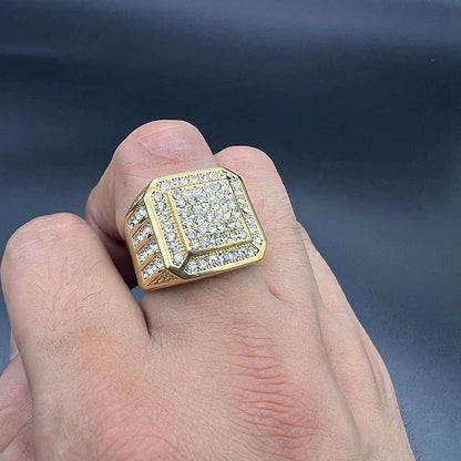 Diamond Iced Out Squre Ring