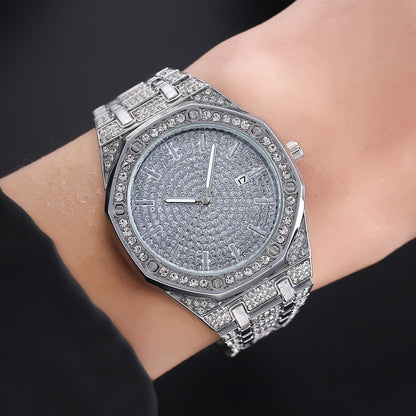 Full Diamond Octagonal Watch