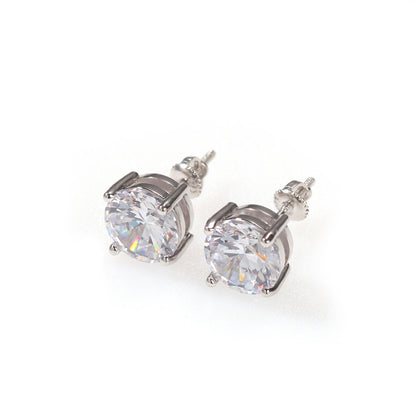 Circular Diamond Stud Earrings for Men