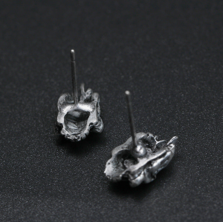 Flame Skull Stud Earrings