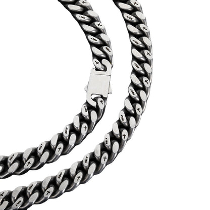 Punk Stainless Steel Frosted Cuban Bracelet