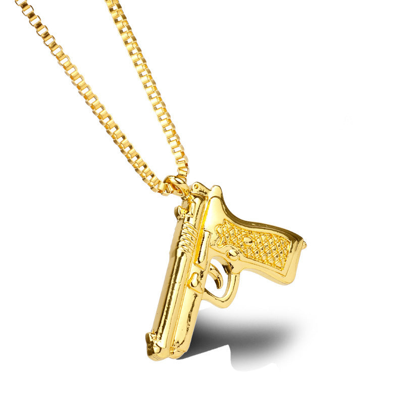 Pistol Mechanical Mold Pendant Sweater Chain