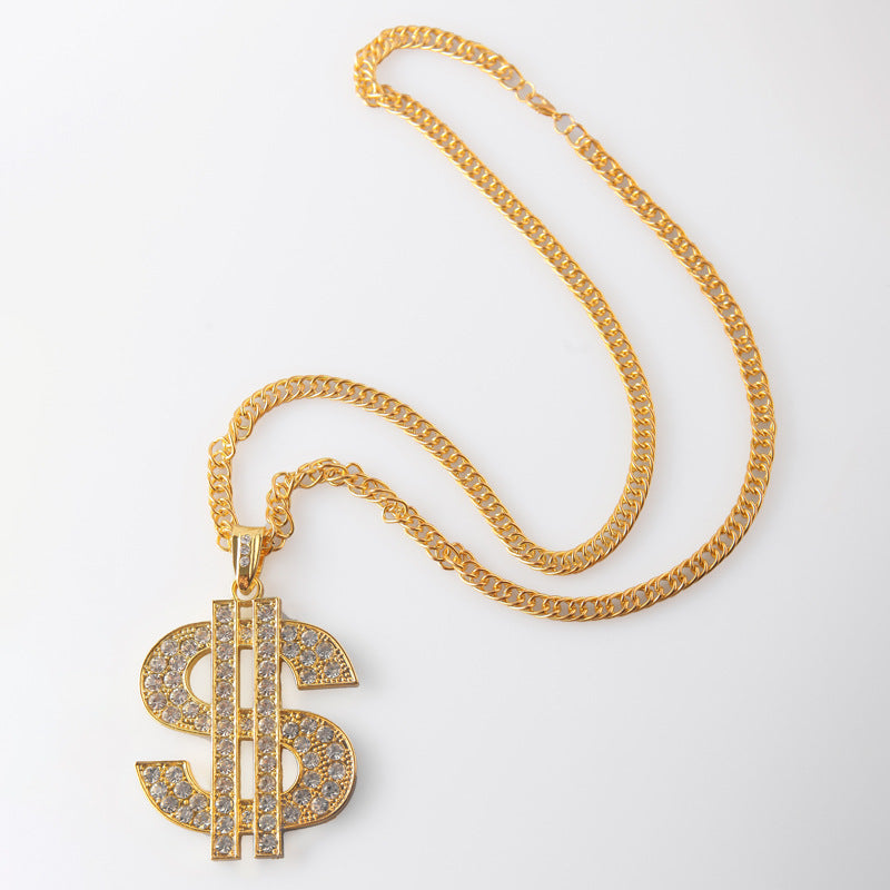 Domineering Rough Dollar Symbol Pendant Necklace