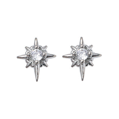 Arctic Star Strike Cross Simple Stud Earrings