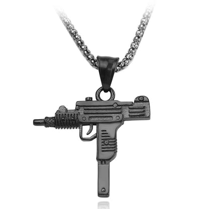 Uzi Pistol Machanical Mold Gun Pendant Necklace