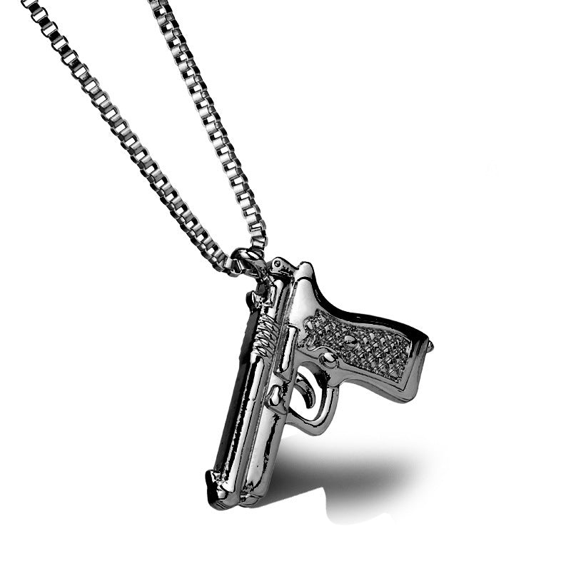 Pistol Mechanical Mold Pendant Sweater Chain