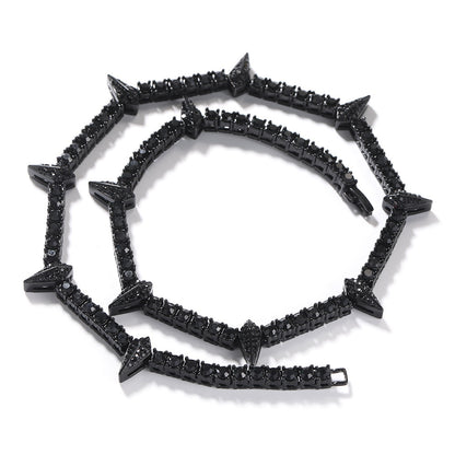 Black Alloy Color Diamond Tennis Chain