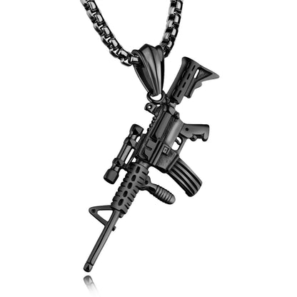 Rifle Mechanical Mold Pendant Necklace