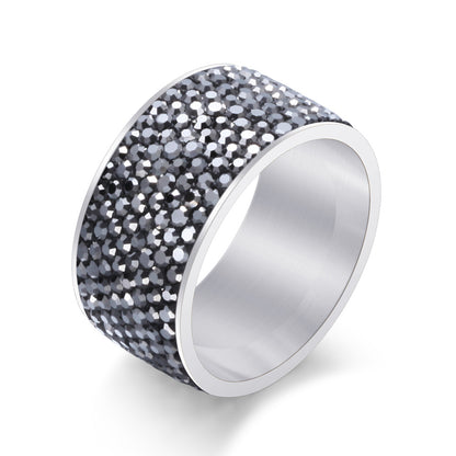 Simple Titanium Steel Diamond Ring