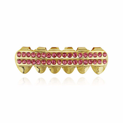 18K Gold Teeth -Plated Red Drilling Vampire Braces