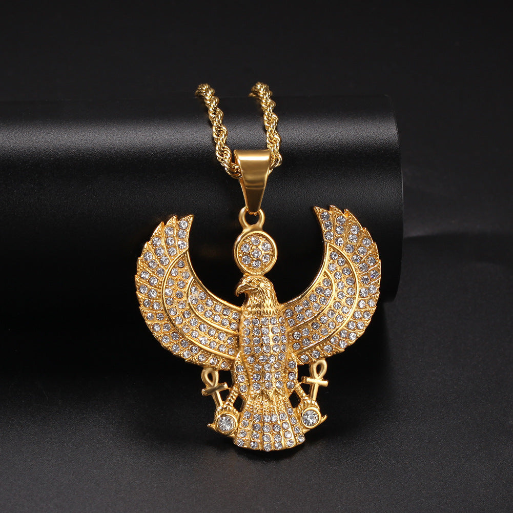 Guardian Eagle Diamond Animal Pendant Necklace