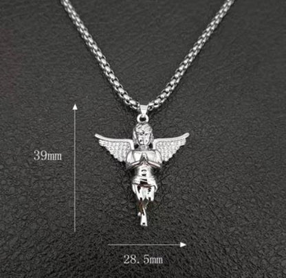 Angel Cross Cupid Pendant Two-color Suit Chain