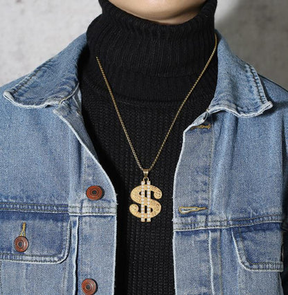 Dollar Symbol Pendant Sweater Chain