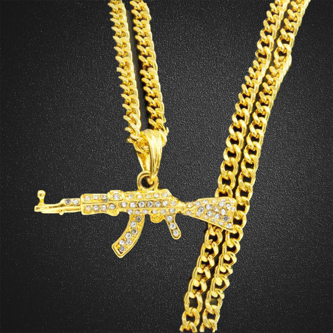 AK47 Mechanical Mold Pendant Necklace