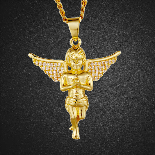 Angel Cross Cupid Pendant Two-color Suit Chain