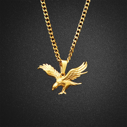 Gold-Plating Winged Eagle Animal Pendant Necklace