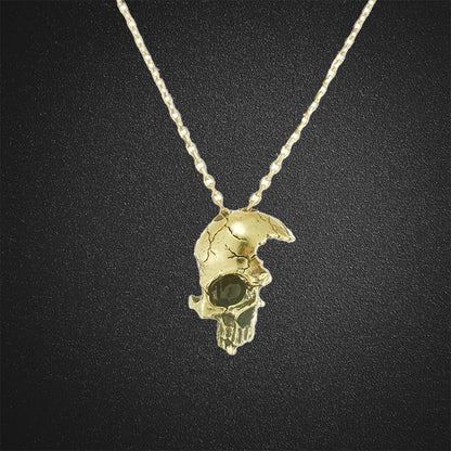 Half-Faced Skull Pendant Dark Gothic Necklace