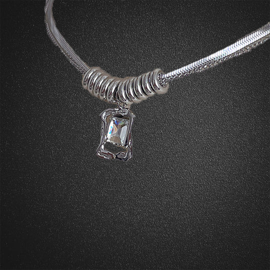 Jewel Pendant Snake Bone Chain Necklace