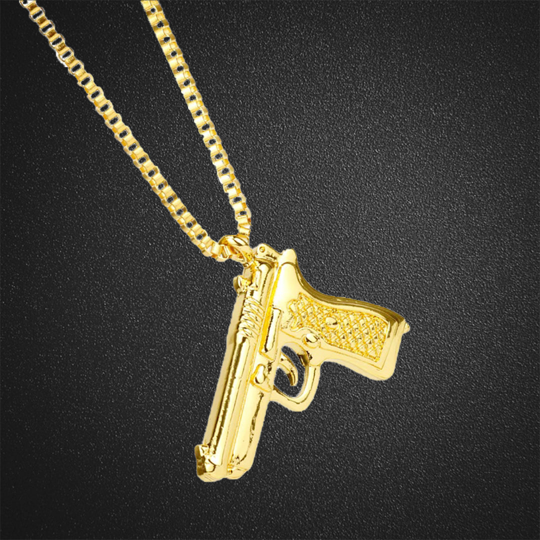 Pistol Mechanical Mold Pendant Sweater Chain