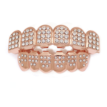 18K Gold Teeth- Plated Color Diamond Braces