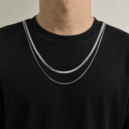 Simple Double Layer Bone Snake Chain Necklace