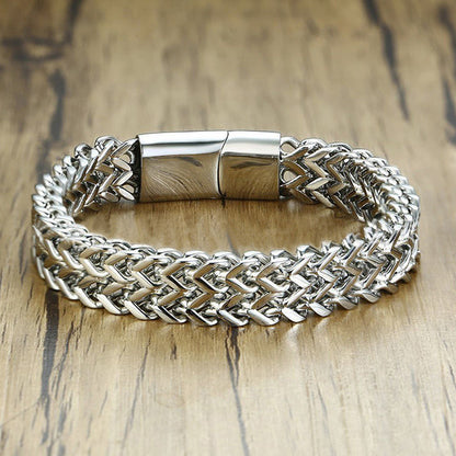 Cuban Chain Braided Plain Bracelet