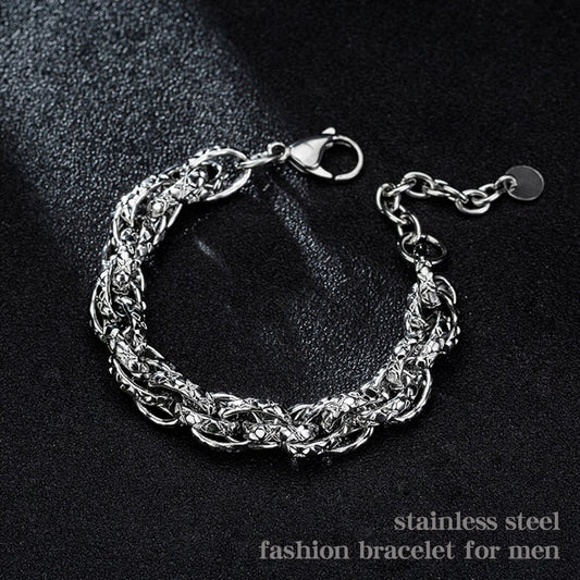 Titanium Steel Domineering Keel Braided Plain Bracelet