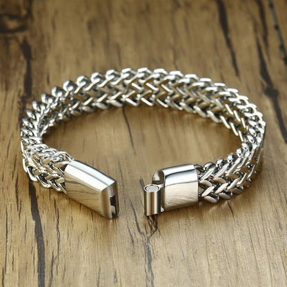 Cuban Chain Braided Plain Bracelet