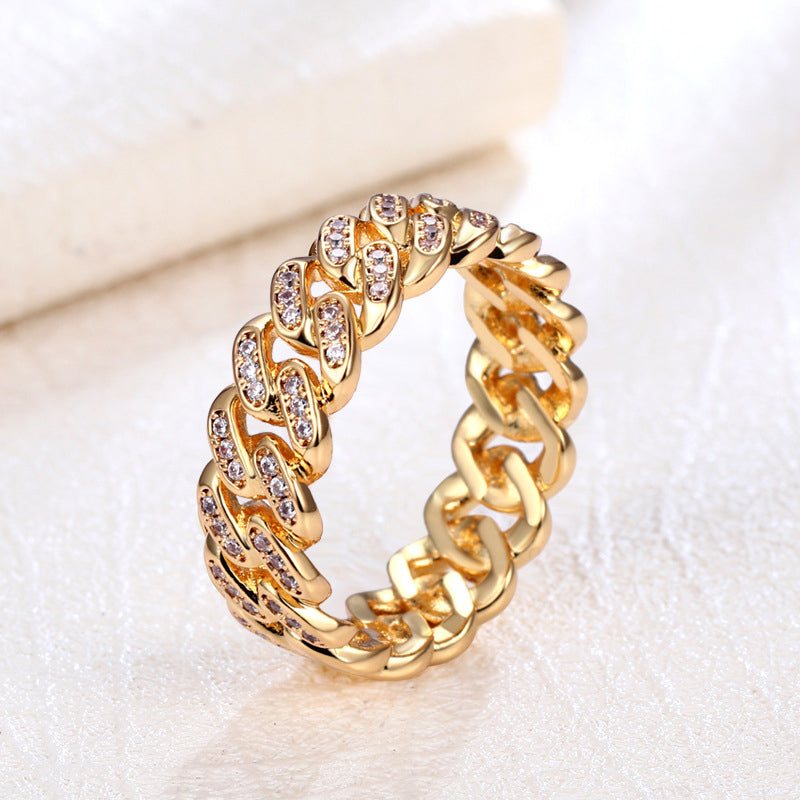 Cuban Diamond Chain Ring