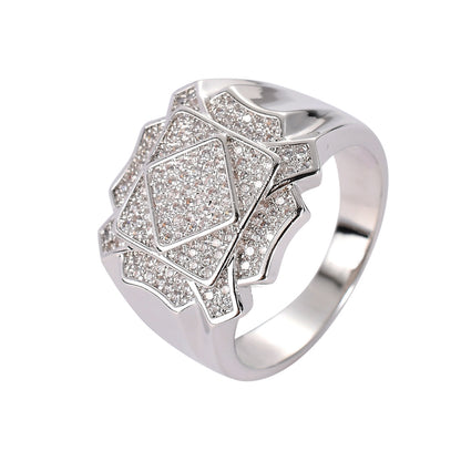 Stunning Zircon Geometric Diamond Ring