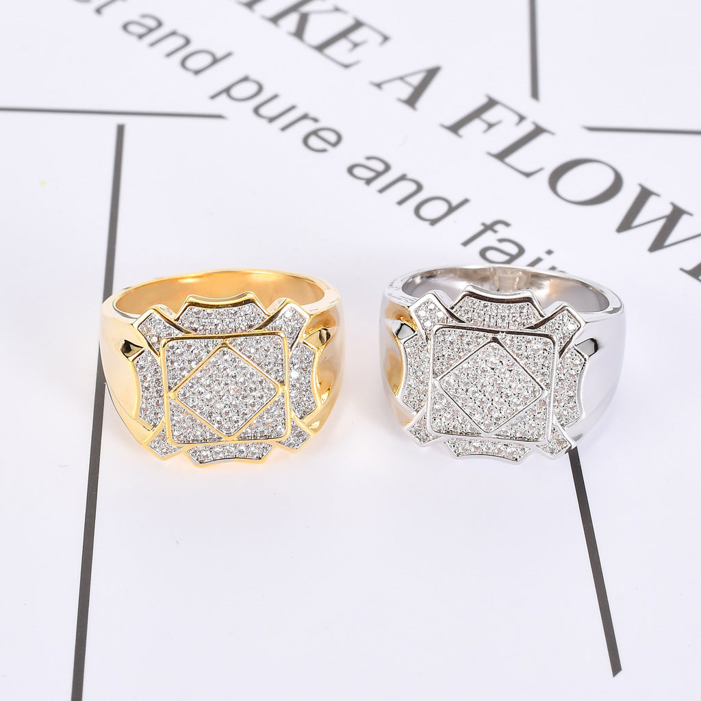 Stunning Zircon Geometric Diamond Ring