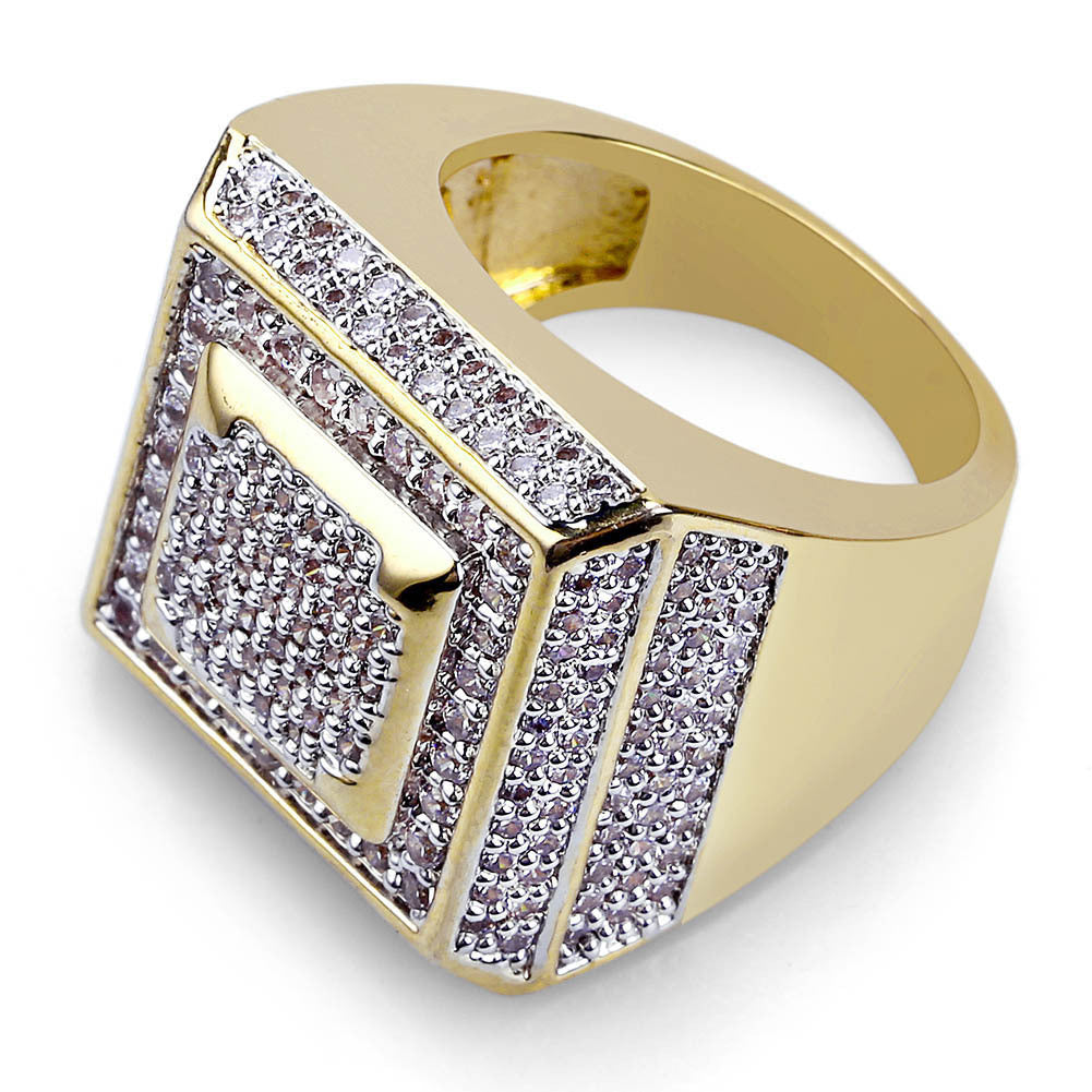 Micro Inset Zircon Square Diamond Ring