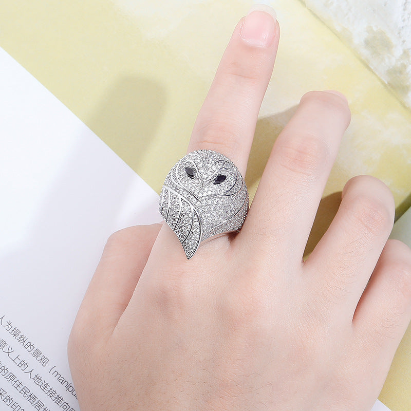 Owl Zircon Animal Diamond Ring