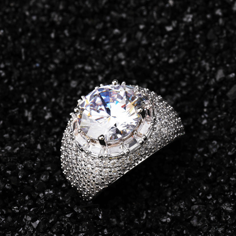 Zircon Inset Big Diamond Ring