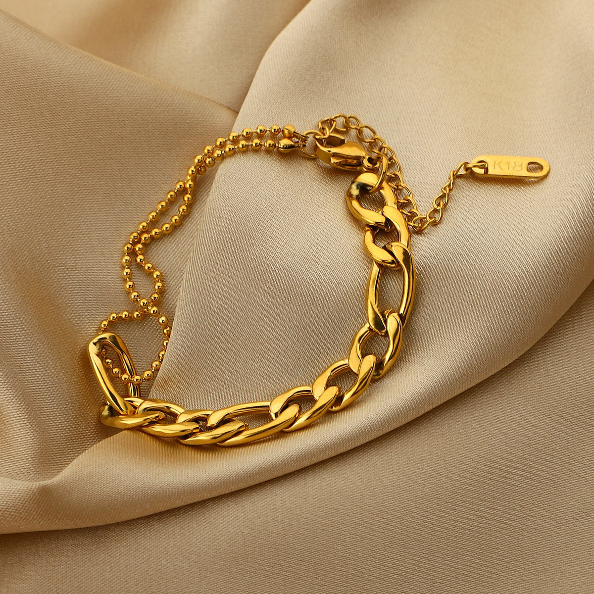 Splicing Gold-plated Plain Bracelet