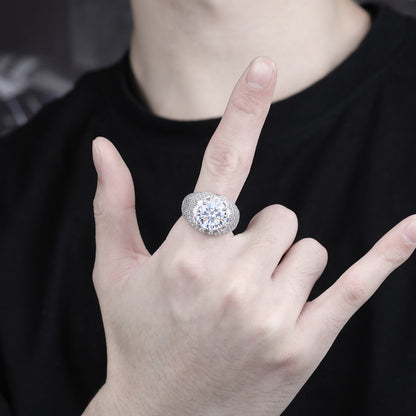 Zircon Inset Big Diamond Ring